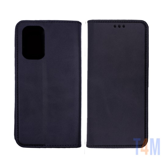 Leather Flip Cover with Internal Pocket For Oppo A54 Black